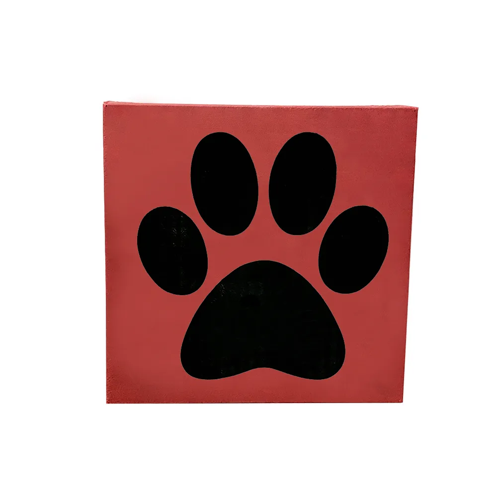 10" x 10" SIGN - PAW PRINT - RED - CUSTOM