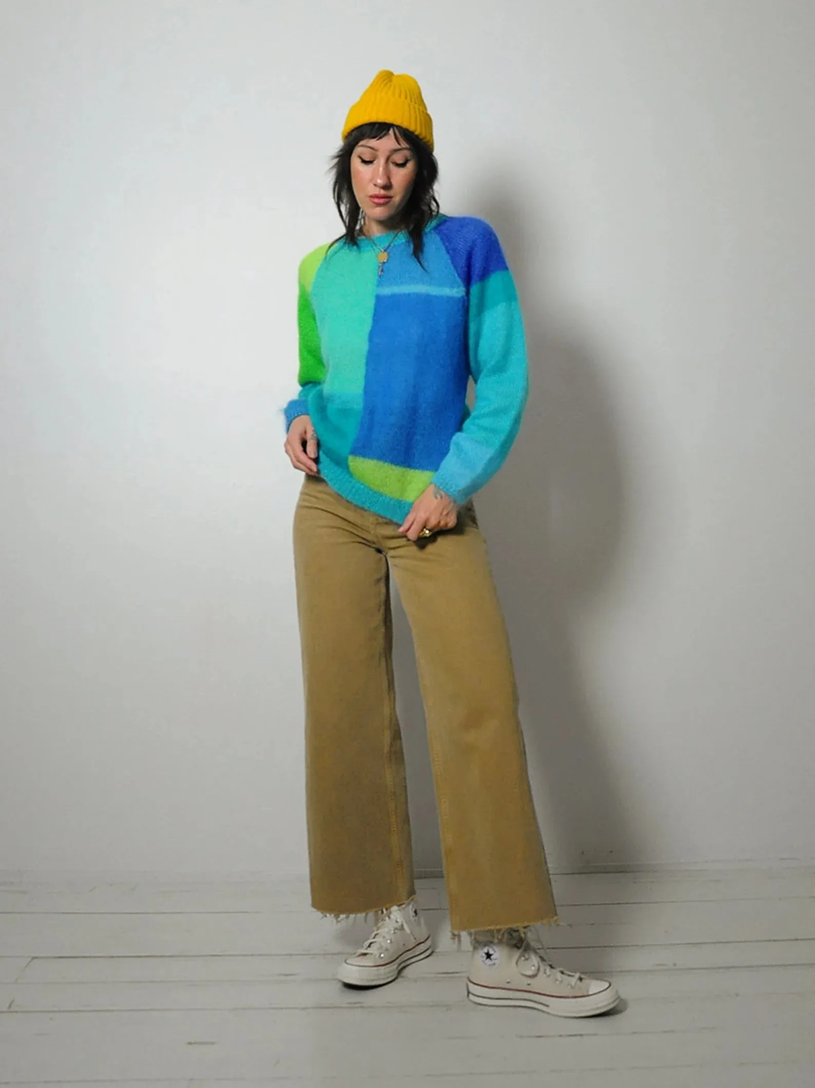 1980's Colorblock Mohair Sweater