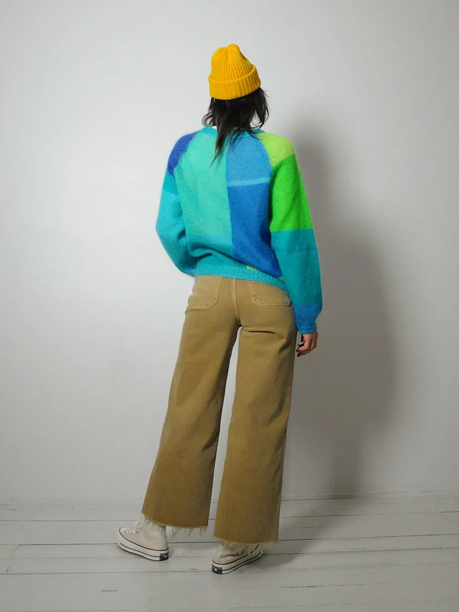 1980's Colorblock Mohair Sweater