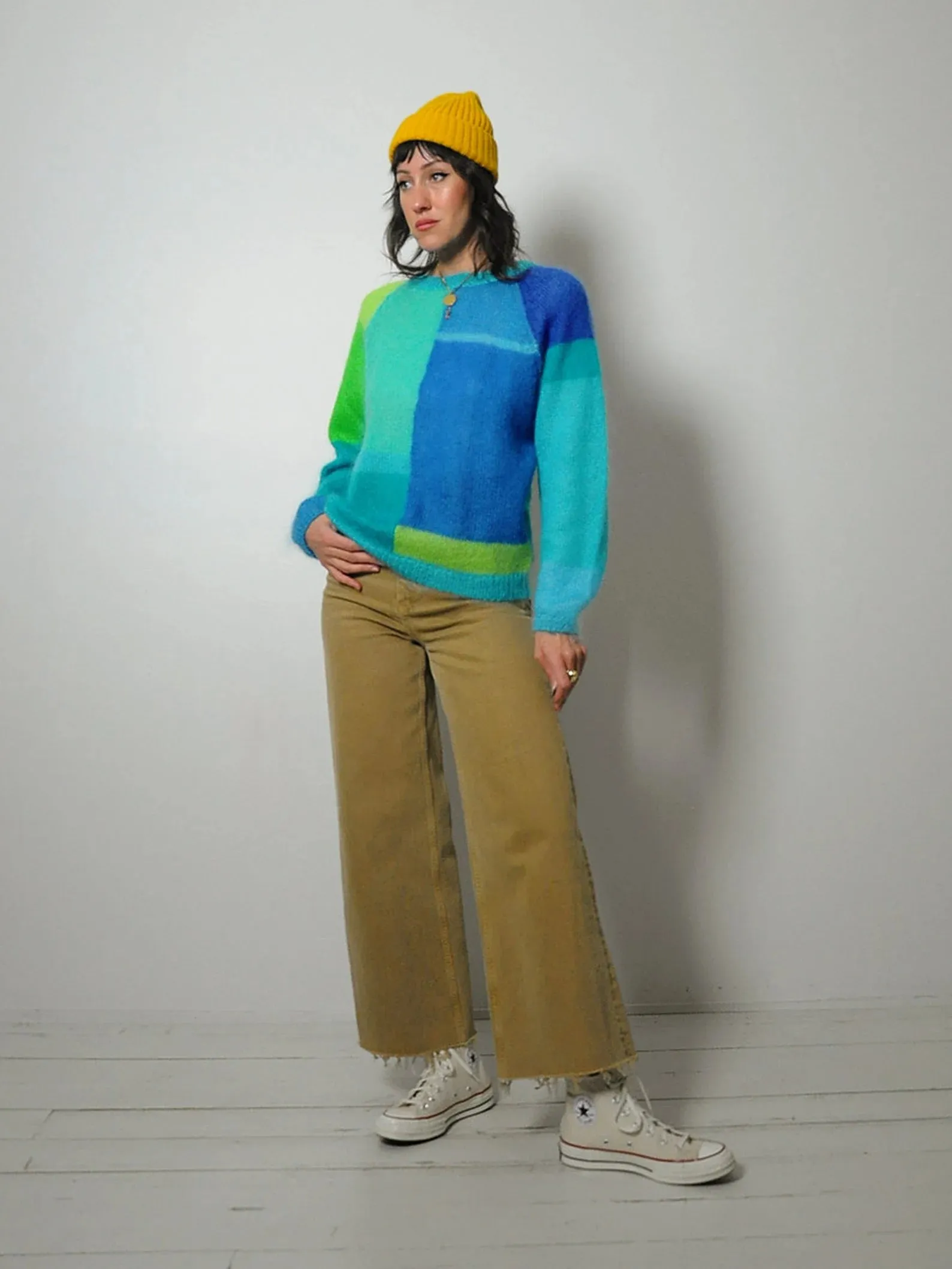 1980's Colorblock Mohair Sweater