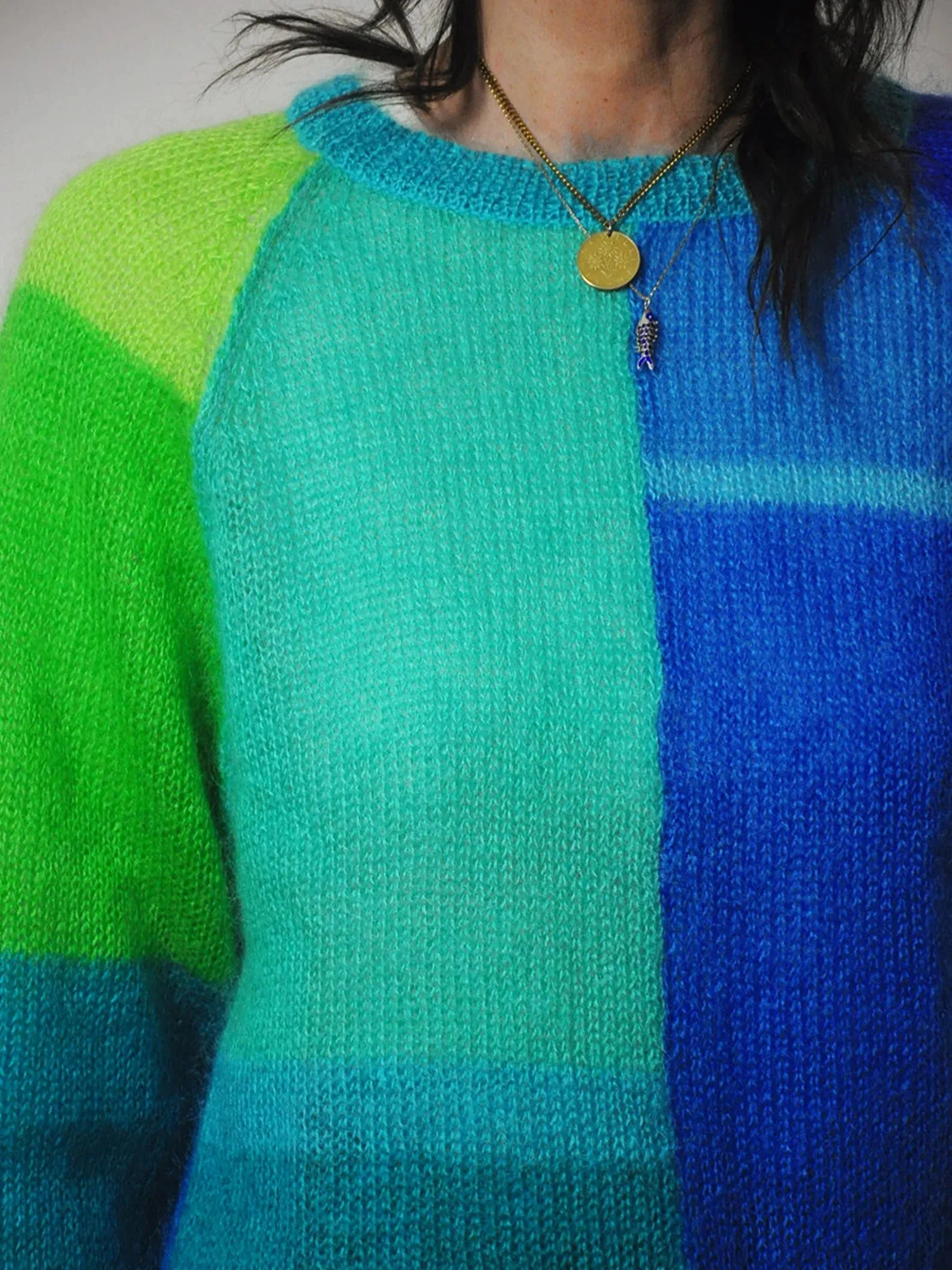 1980's Colorblock Mohair Sweater