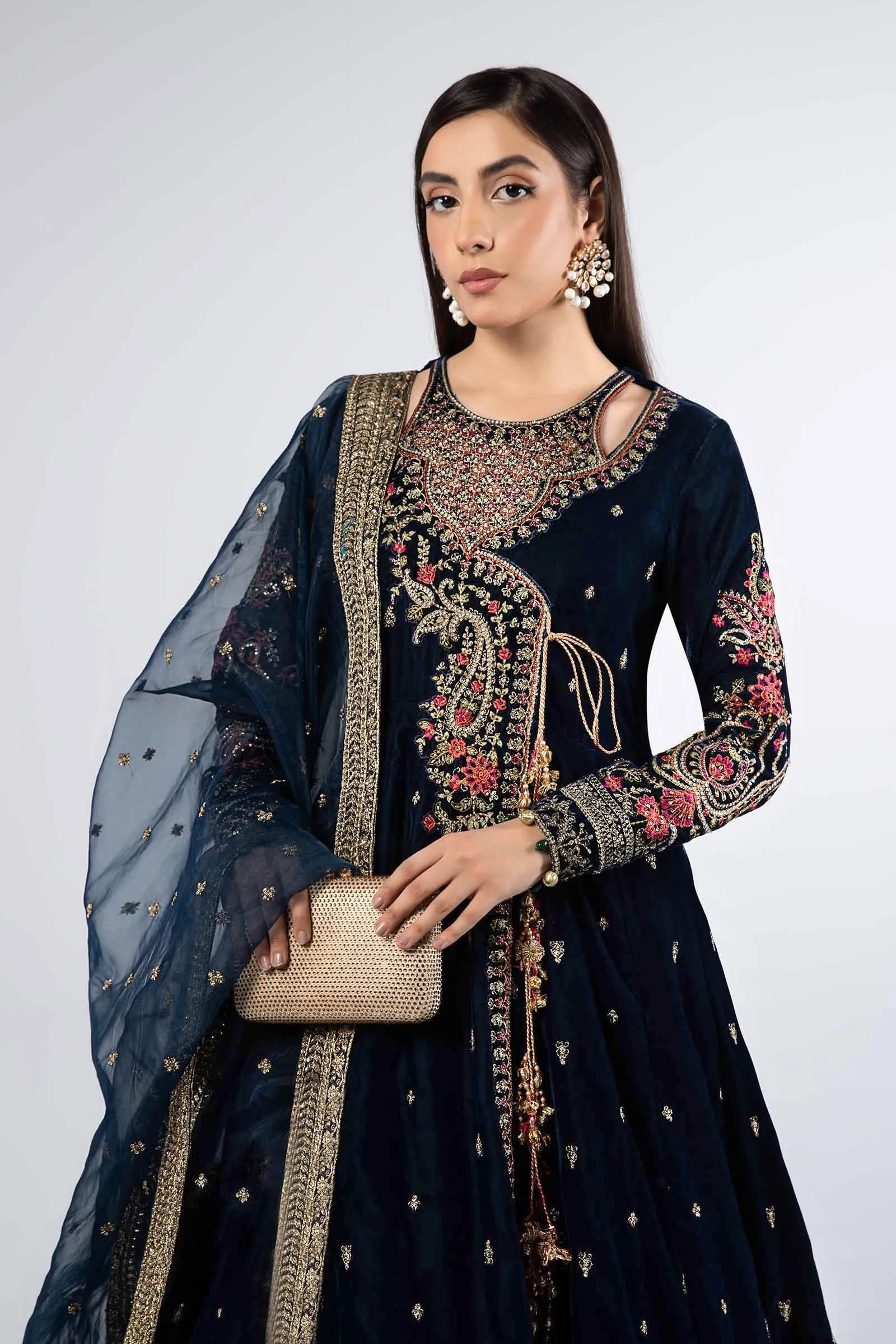 3 Piece Embroidered Velvet Suit | SF-W24-02