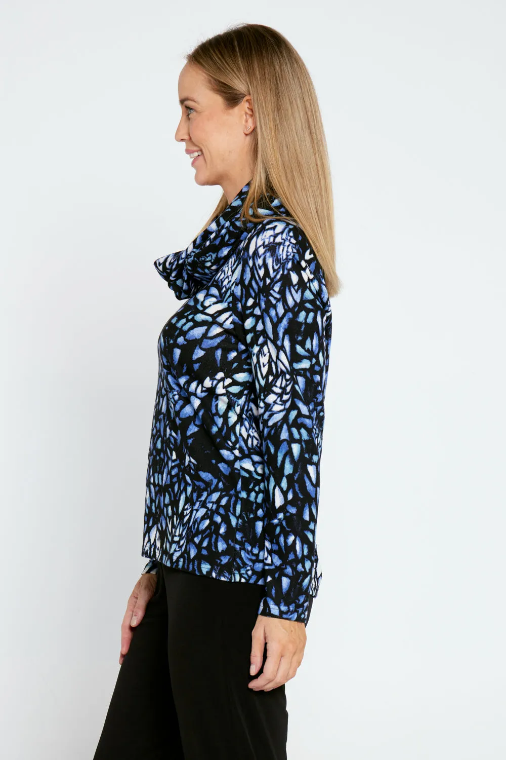 Alma Knit Top & Snood - Blue Multi Print