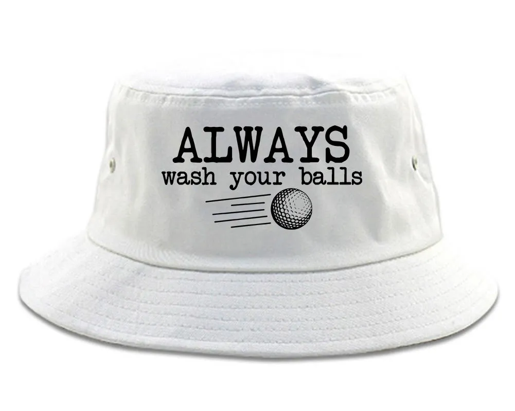 Always Wash Your Balls Funny Golf Mens Bucket Hat