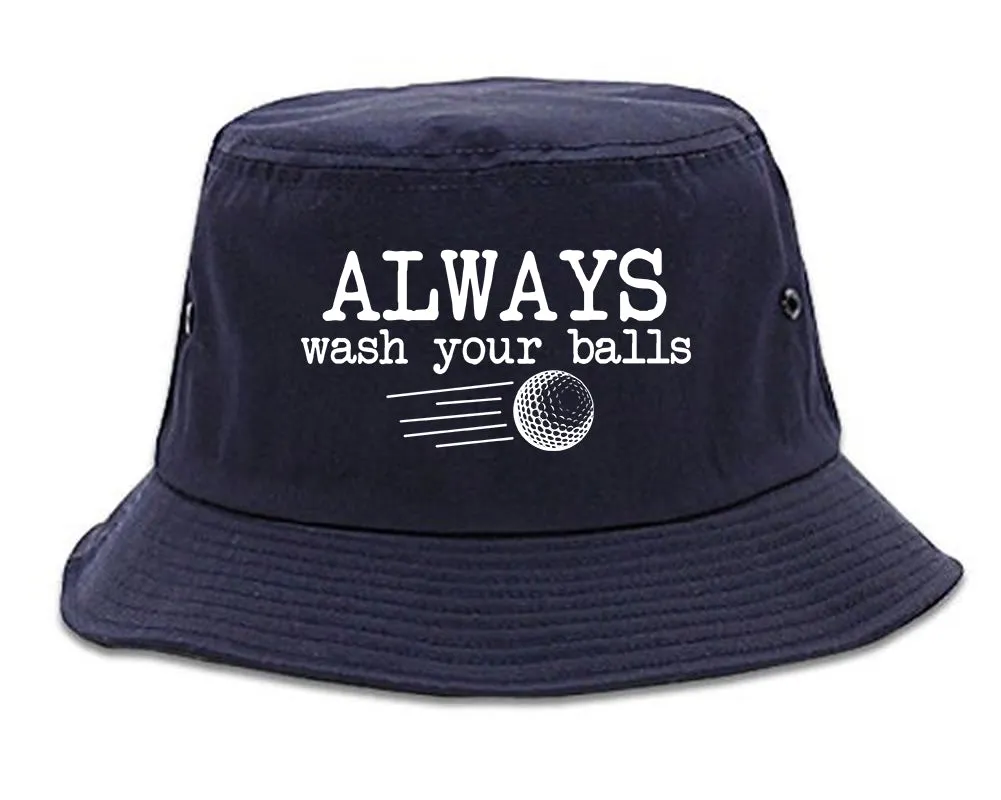 Always Wash Your Balls Funny Golf Mens Bucket Hat