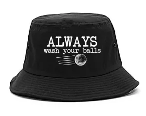 Always Wash Your Balls Funny Golf Mens Bucket Hat