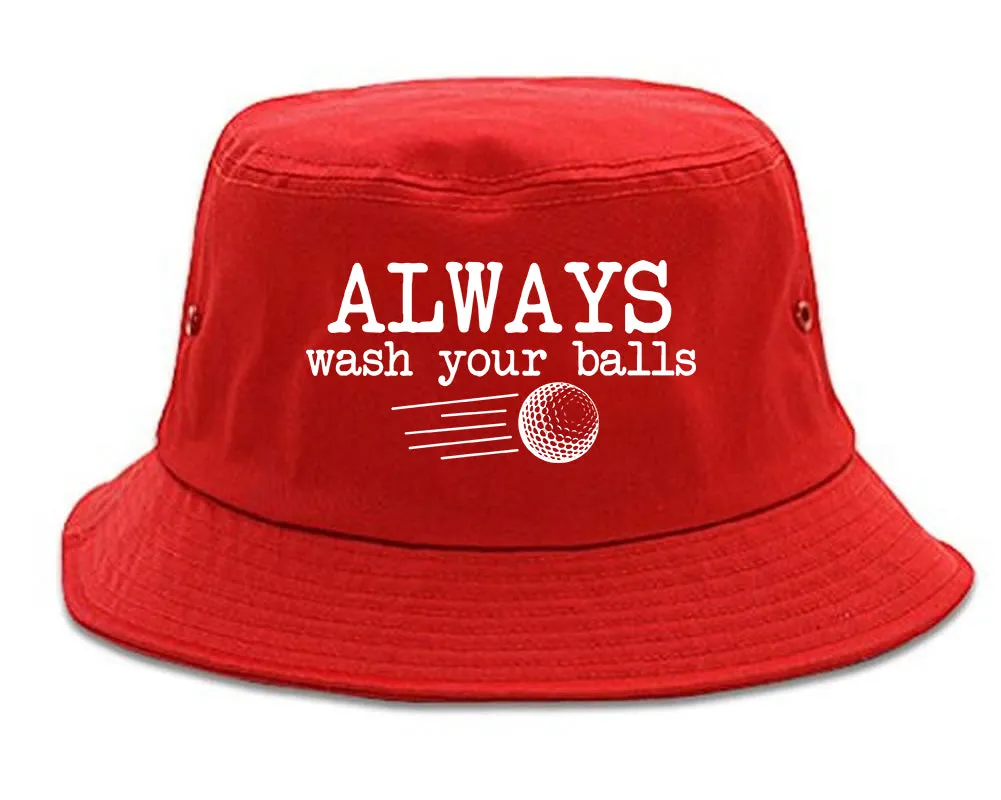 Always Wash Your Balls Funny Golf Mens Bucket Hat