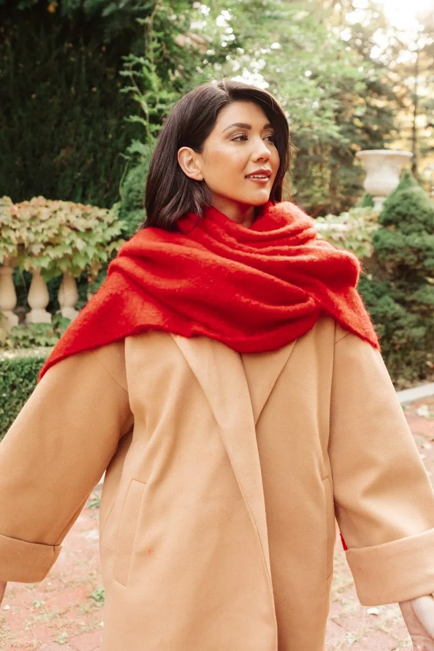 Artisan Fringe Scarf in Red