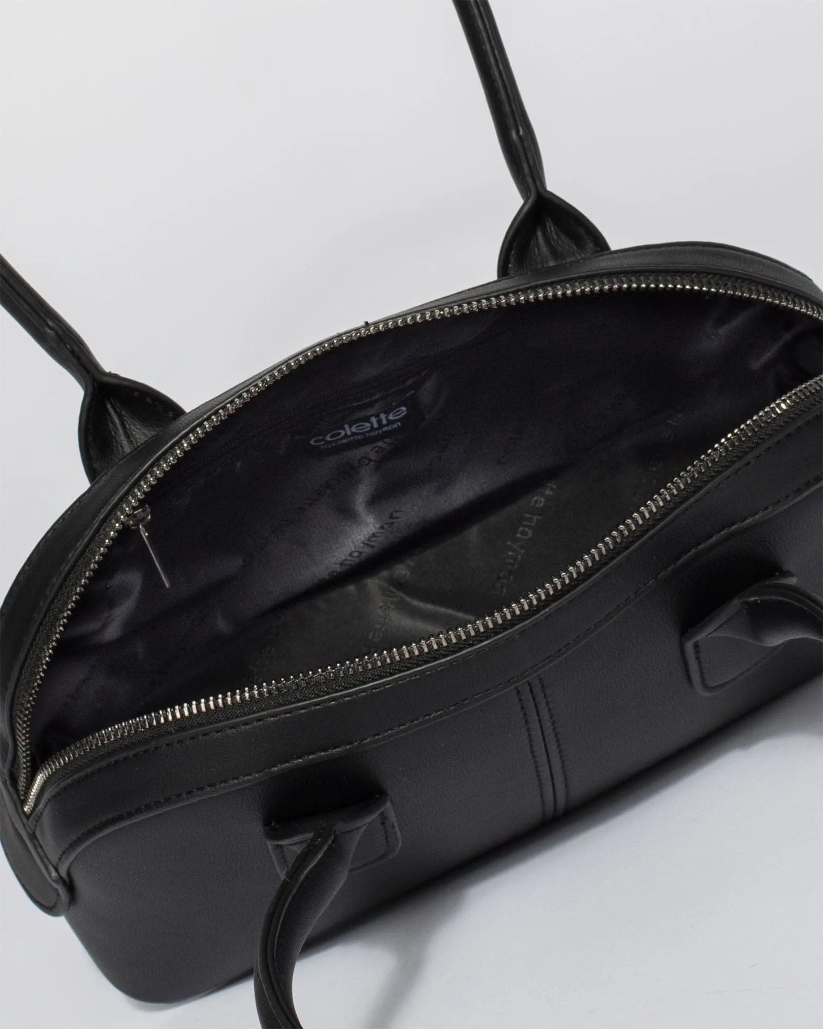 Black Kenzie Stitch Bowler Bag