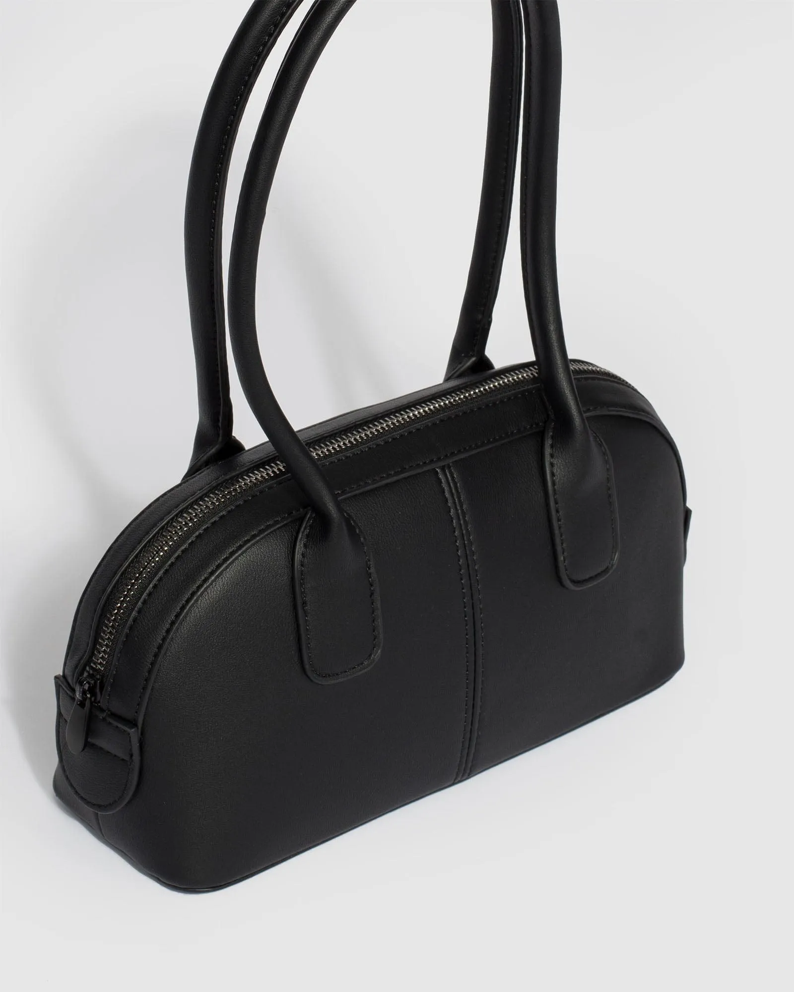 Black Kenzie Stitch Bowler Bag