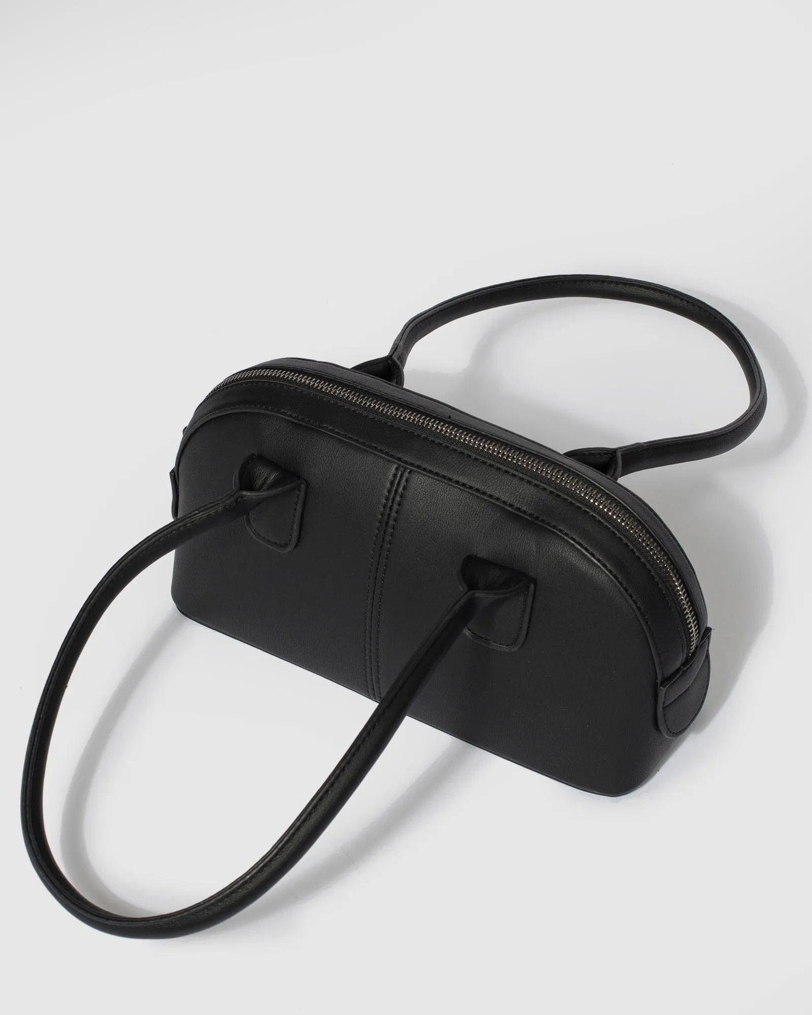 Black Kenzie Stitch Bowler Bag