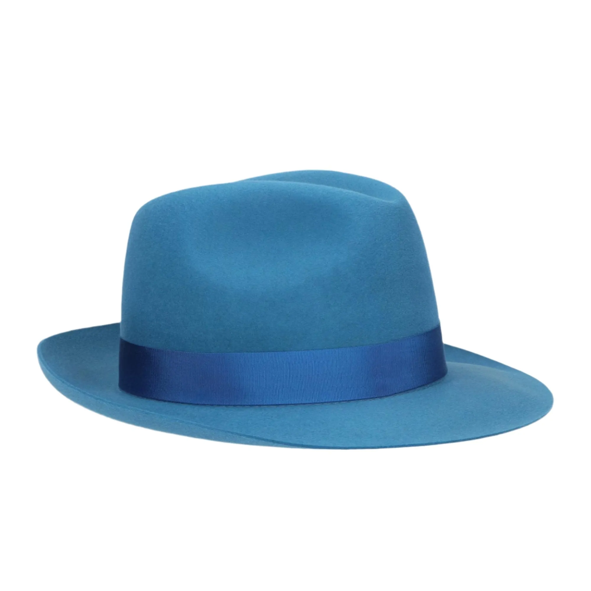 Borsalino Jer in Indigo Large Brim Marengo Felt Fedora Made in Italy