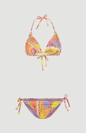 Capri - Bondey Triangle Bikini Set | Yellow Scarf Print