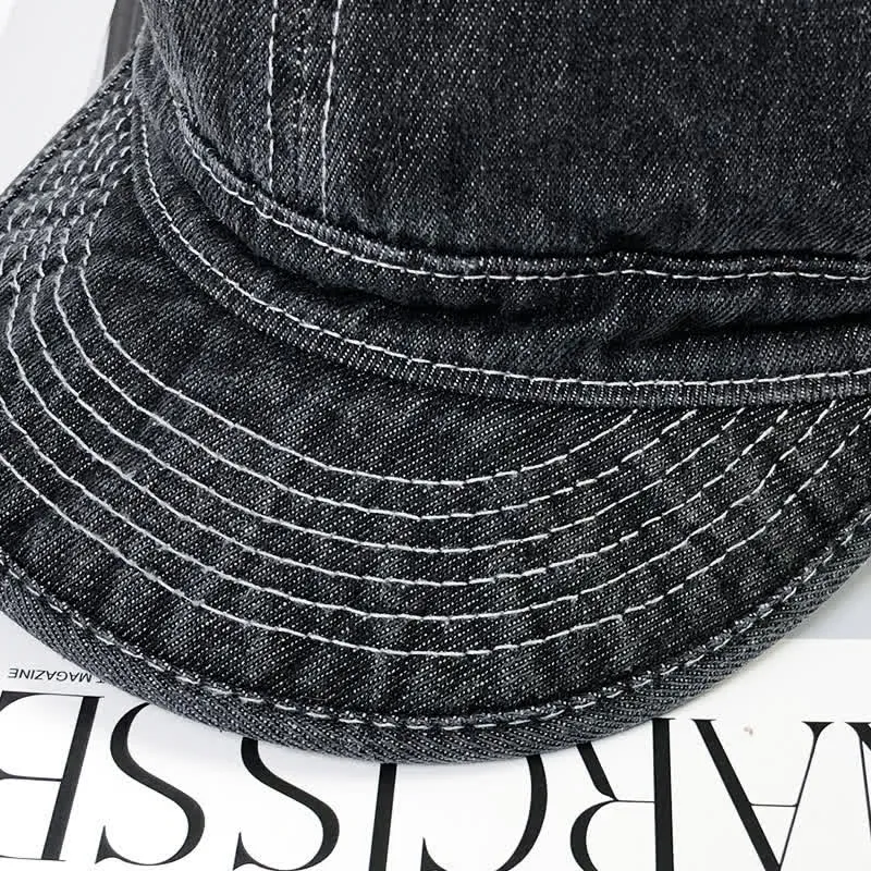 Casual Denim Cotton White Stitching Baseball Cap