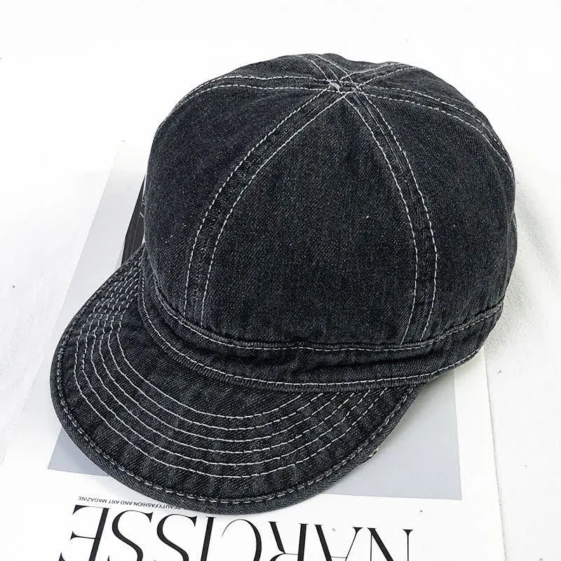 Casual Denim Cotton White Stitching Baseball Cap