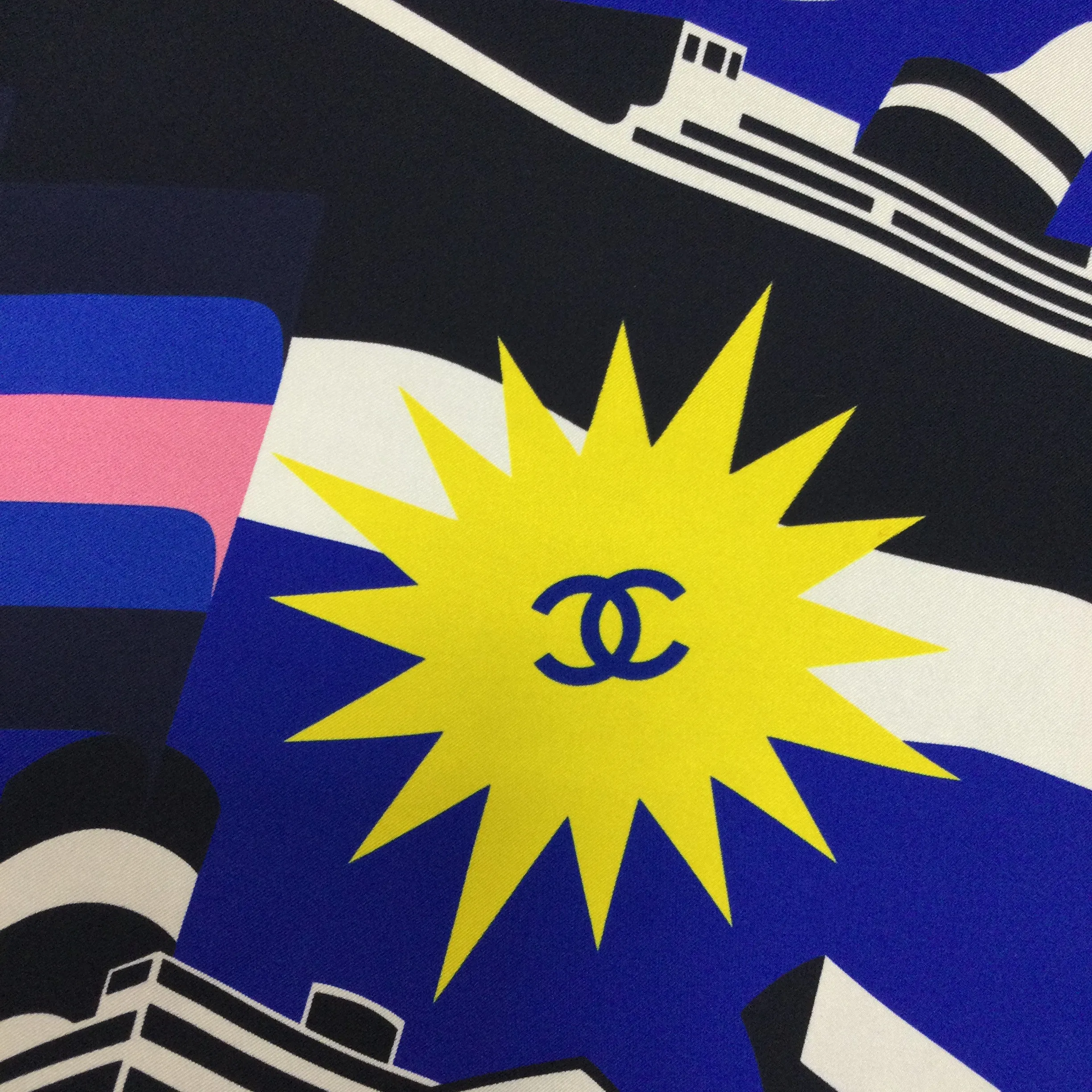 Chanel Blue La Pausa Silk Scarf/Wrap