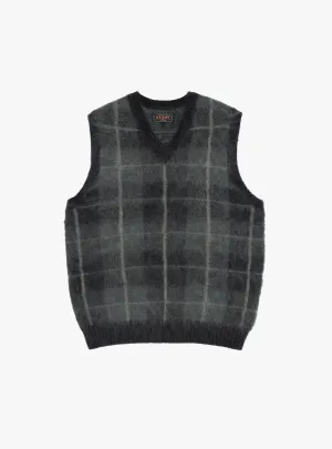 Check Mohair Vest Black