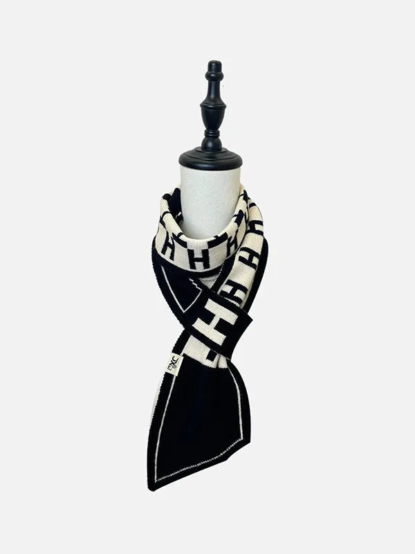 Contrast Color Keep Warm Velvet Scarf