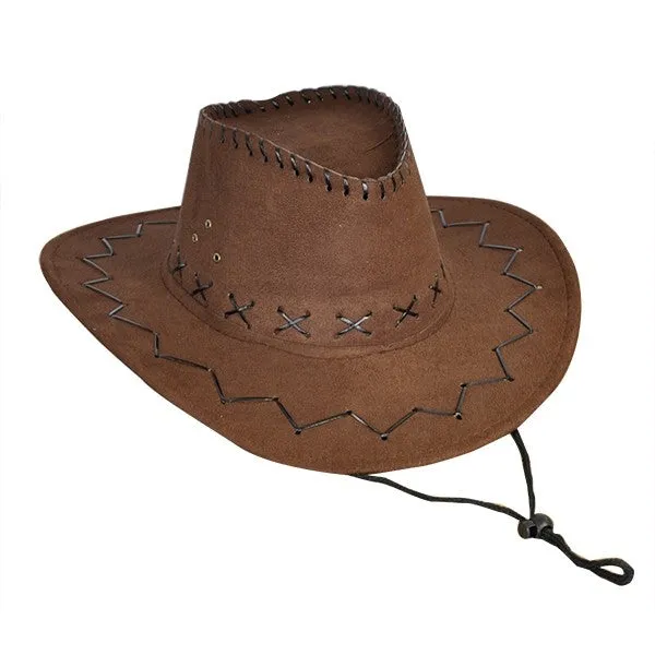 Cowboy Hat - Imitation Leather - Brown