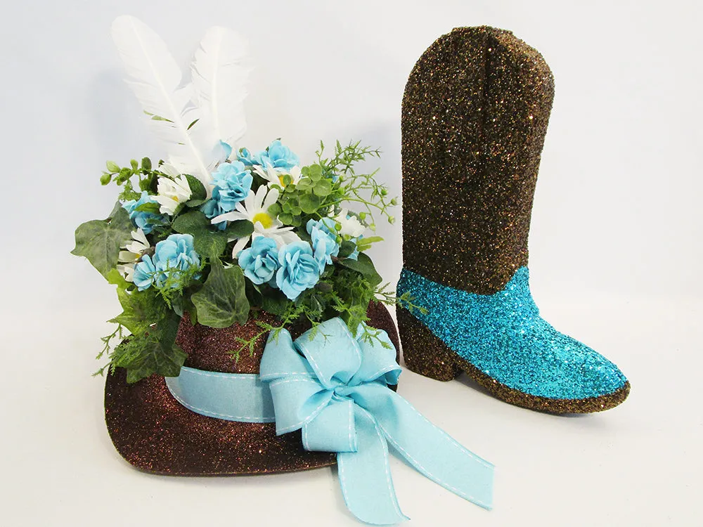 Cowboy Hat Silk Floral Centerpiece