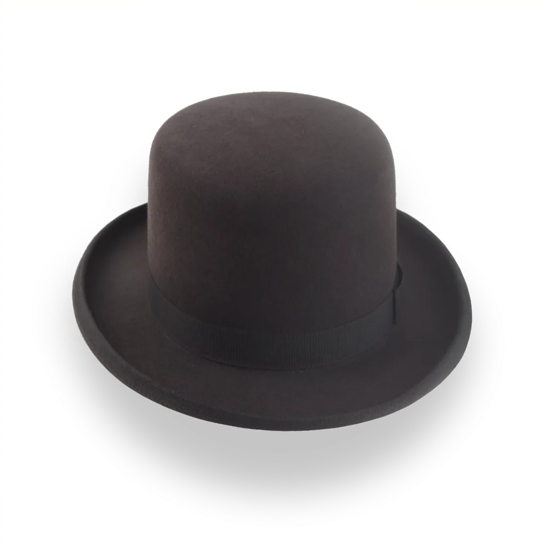 Dark Chocolate Brown Square Top Bowler Hat in Fur Felt | The Oddjob