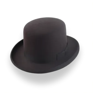 Dark Chocolate Brown Square Top Bowler Hat in Fur Felt | The Oddjob