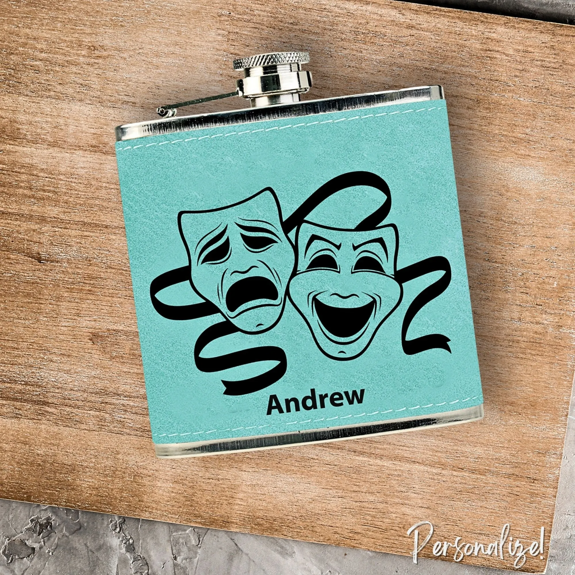 Drama Mask Theater Flask