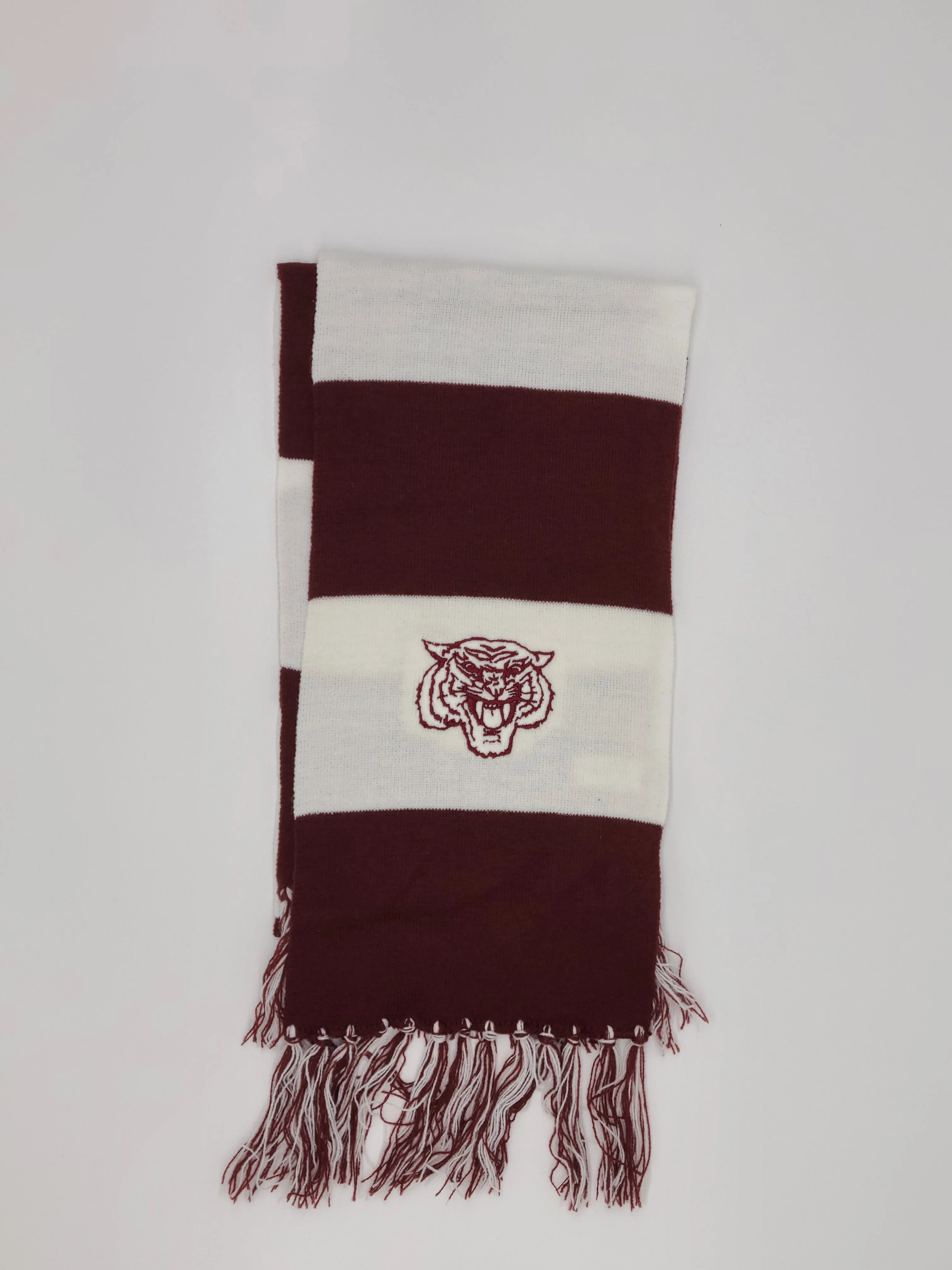 Embroidered Morehouse Maroon and White Scarf