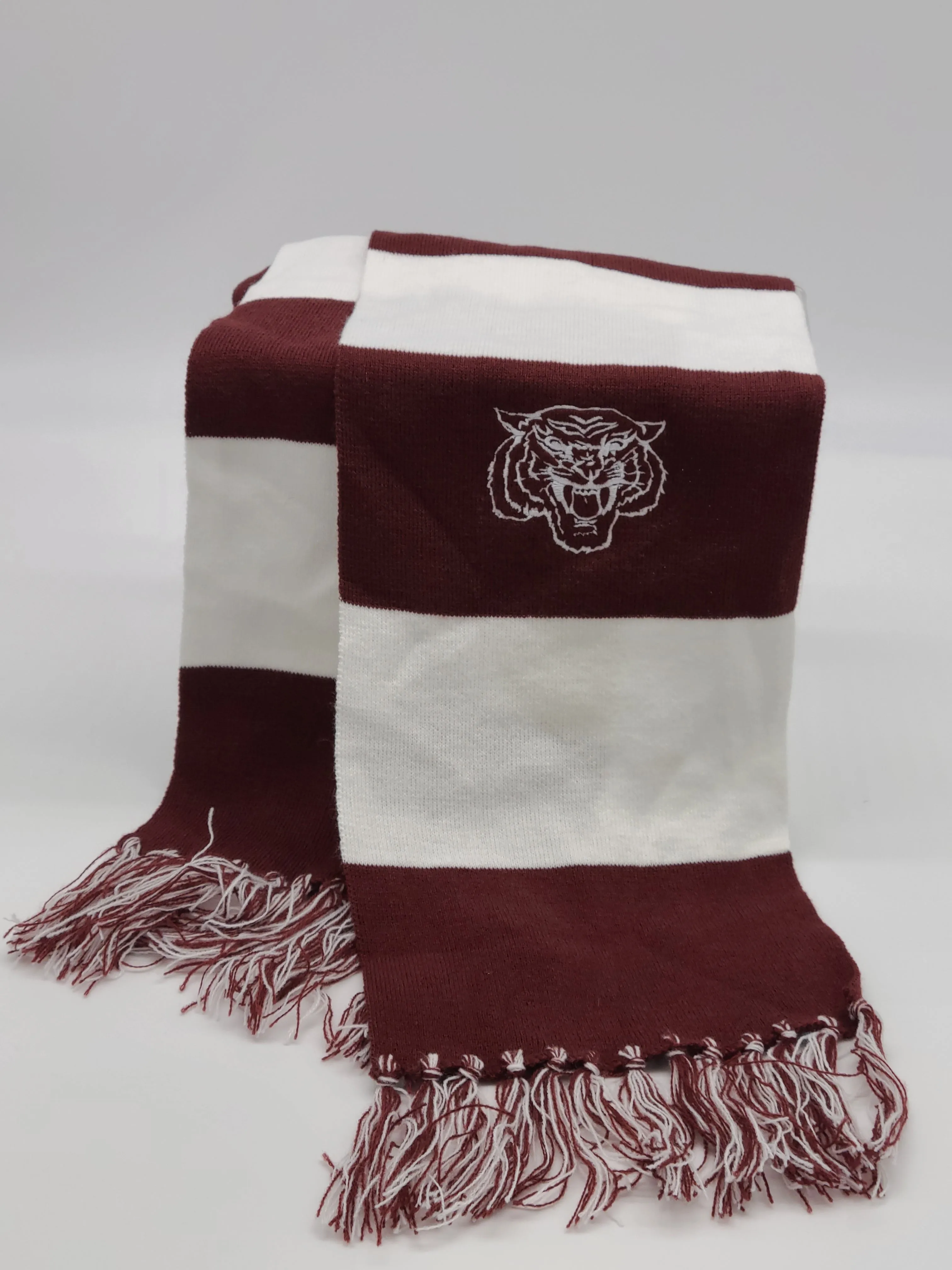 Embroidered Morehouse Maroon and White Scarf