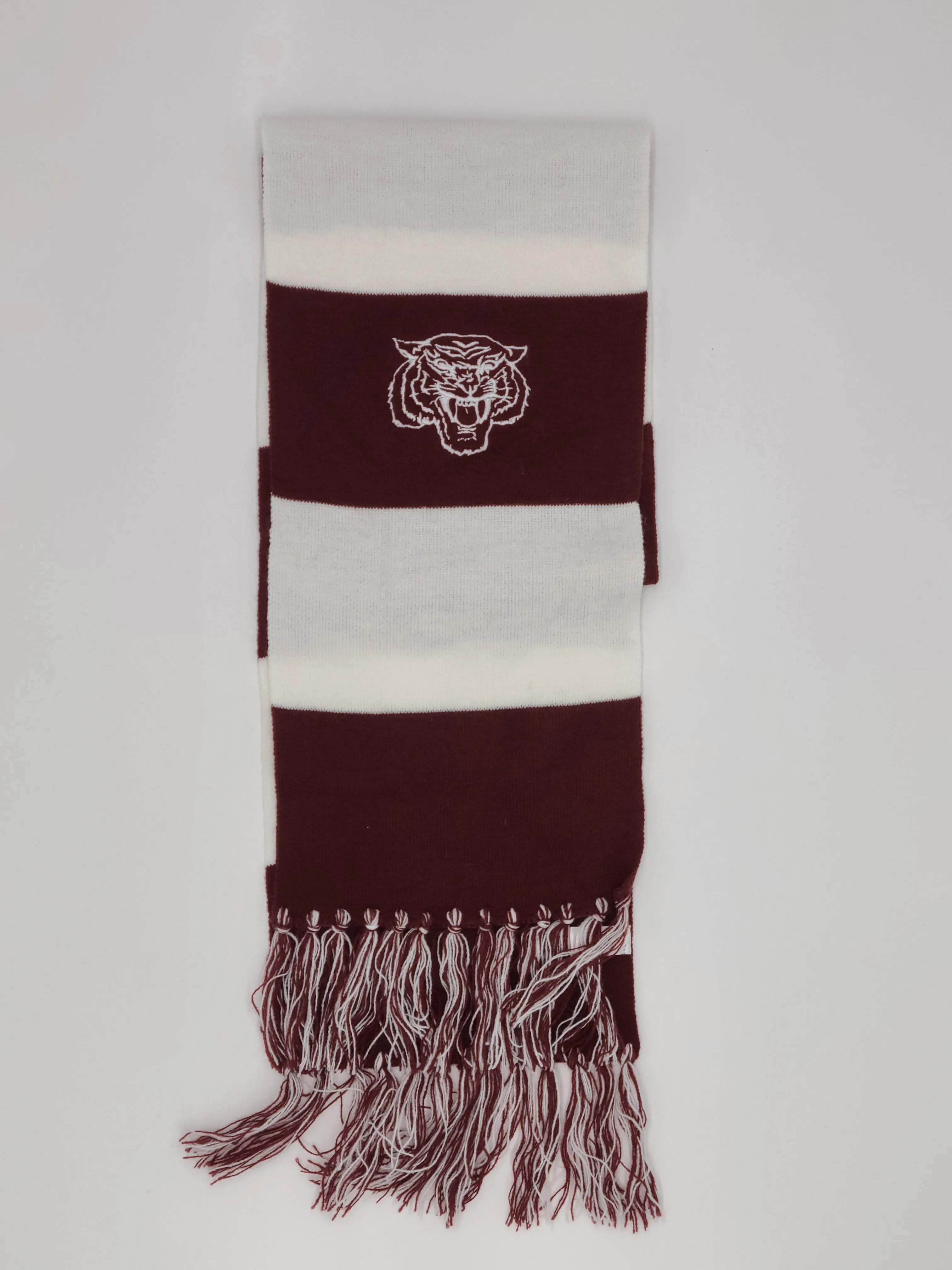 Embroidered Morehouse Maroon and White Scarf