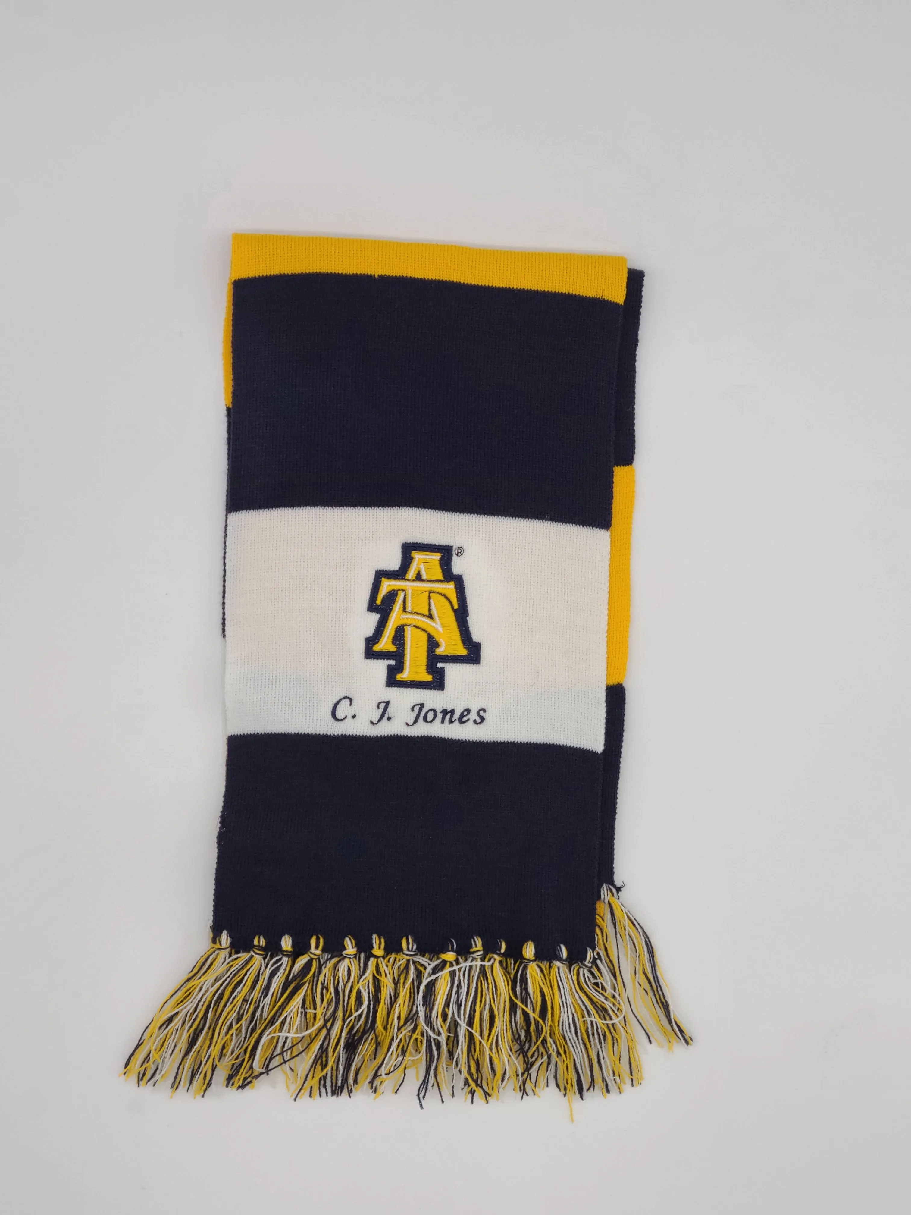 Embroidered NC A&T Striped Scarf