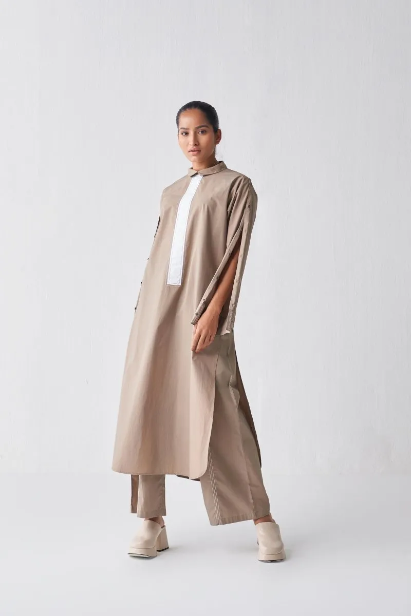 Extended Placket Tunic Co ord - Sage