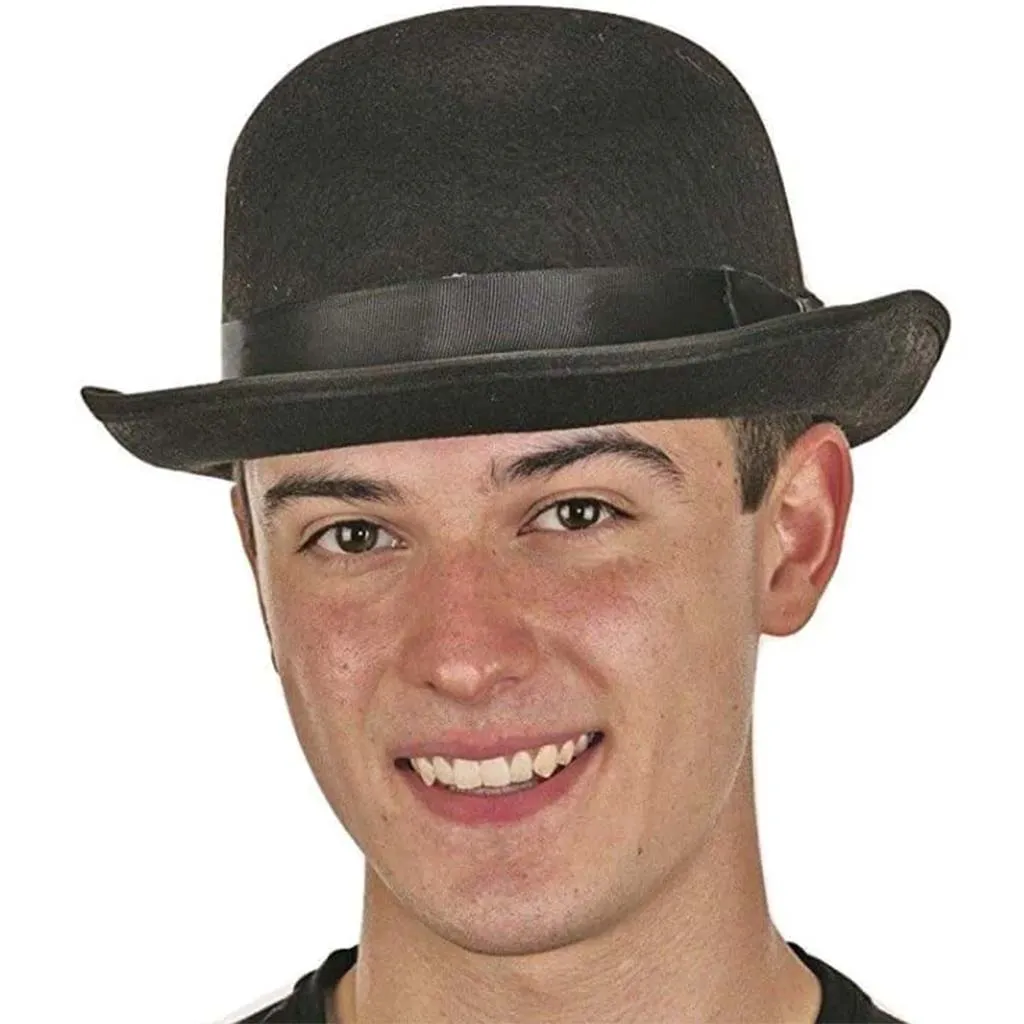 Felt Bowler Hat With Black Band & Trim