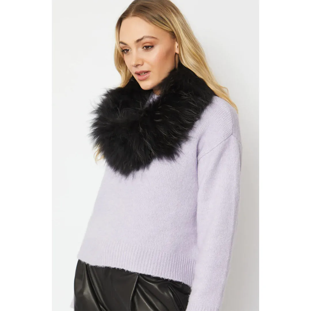 Fox Fur Snood Black by Jayley