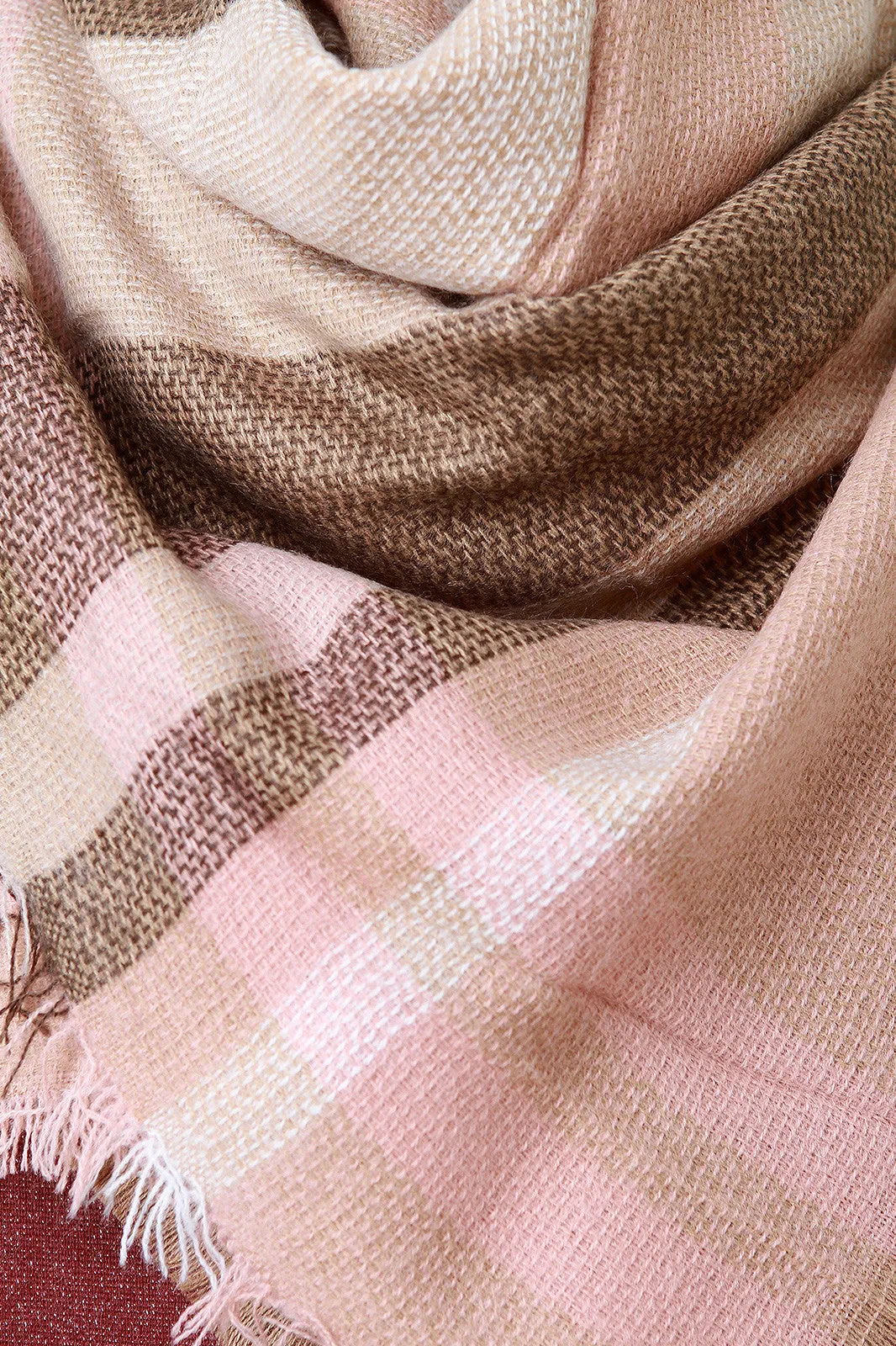 Girly Stripes Square Frayed Scarf