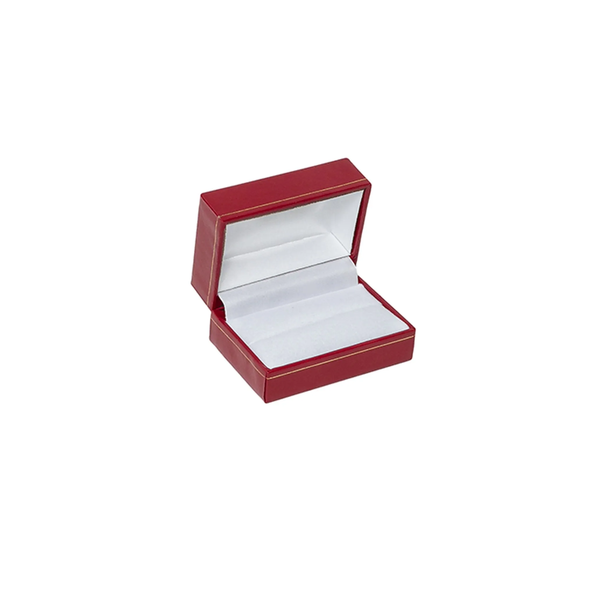 Leatherette Cufflink Double Ring Box Red