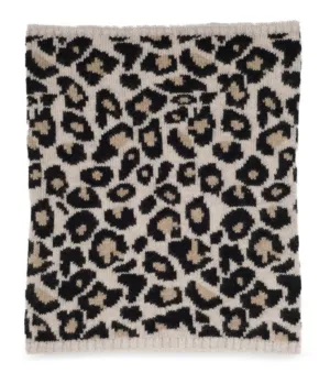 Leopard print cashmere snood in classic leopard print