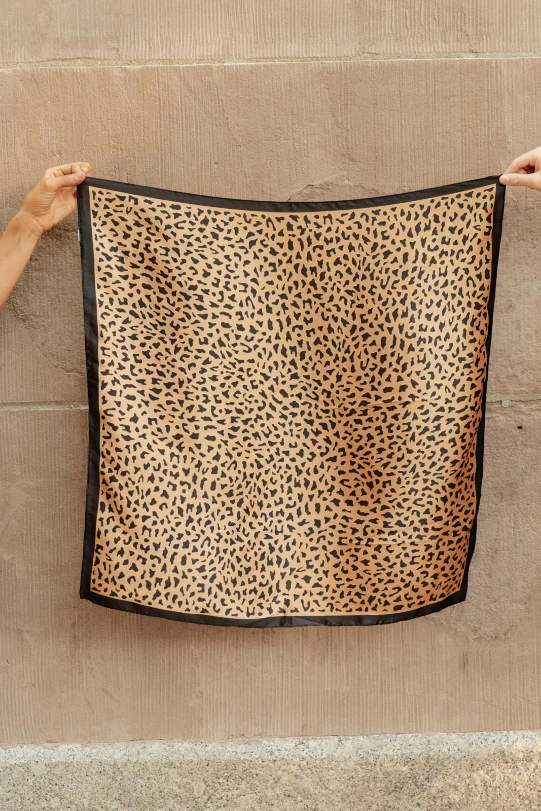 Leopard Print Square Bandana Scarf