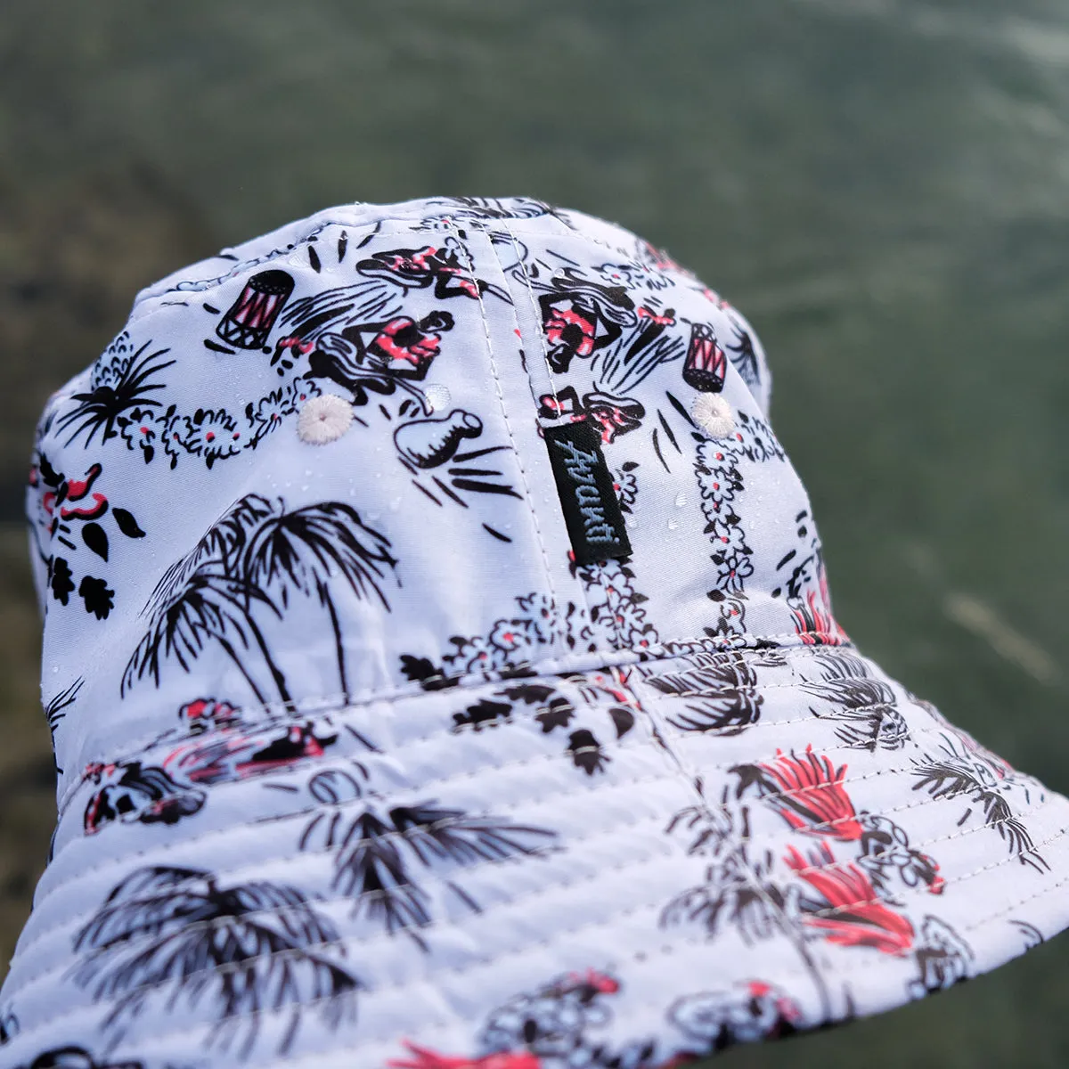 Little Hula Reversible Bucket Hat - Soft Pink/Black