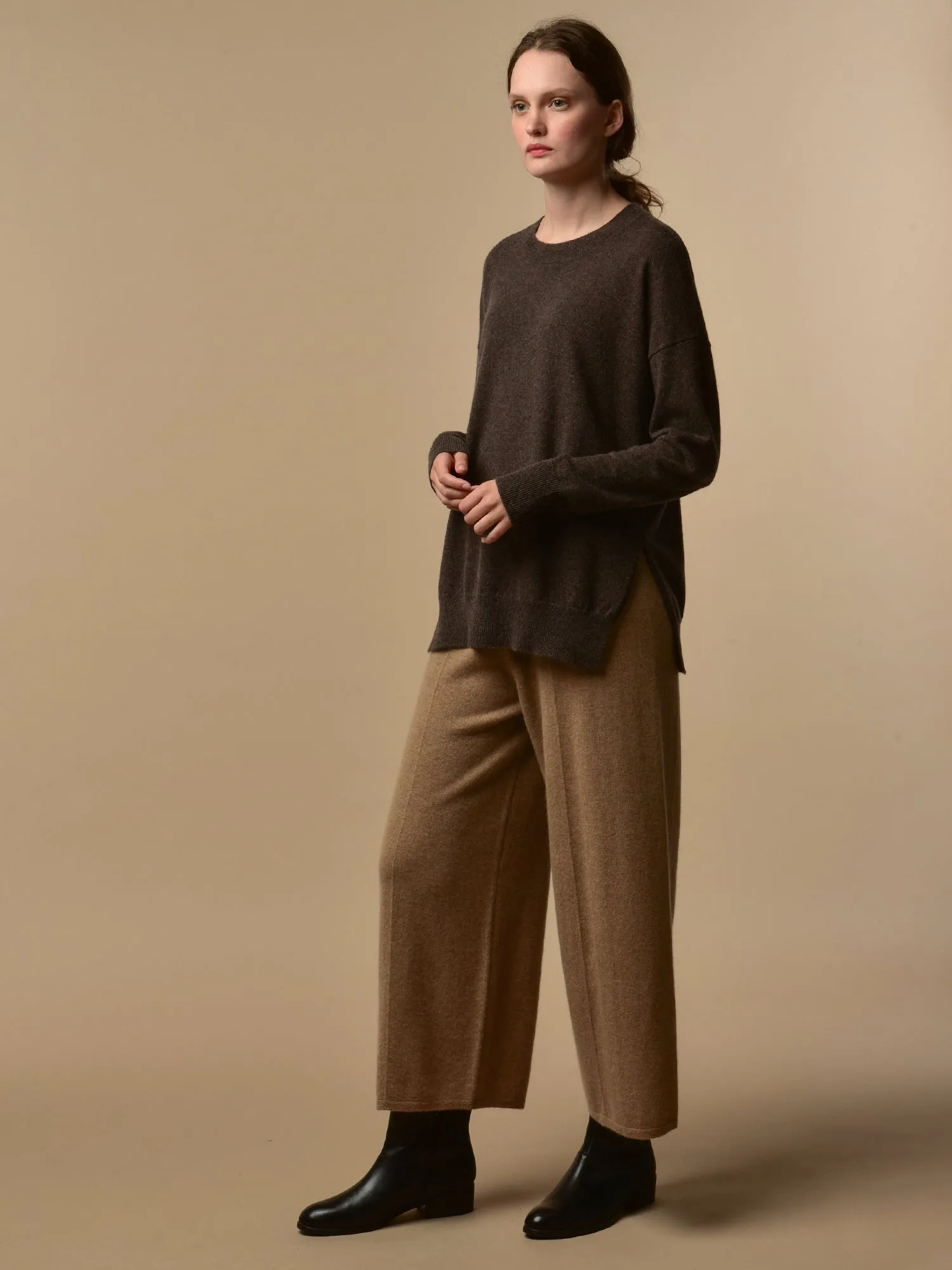 Loose Fit Pants_Dark Beige