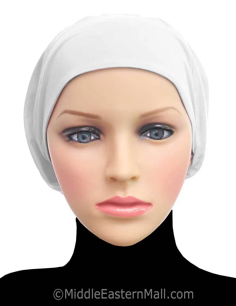 MEDIUM SIZE : ALL BLACK Cotton Snood Khatib Under-scarf Hijab Caps CLEARANCE