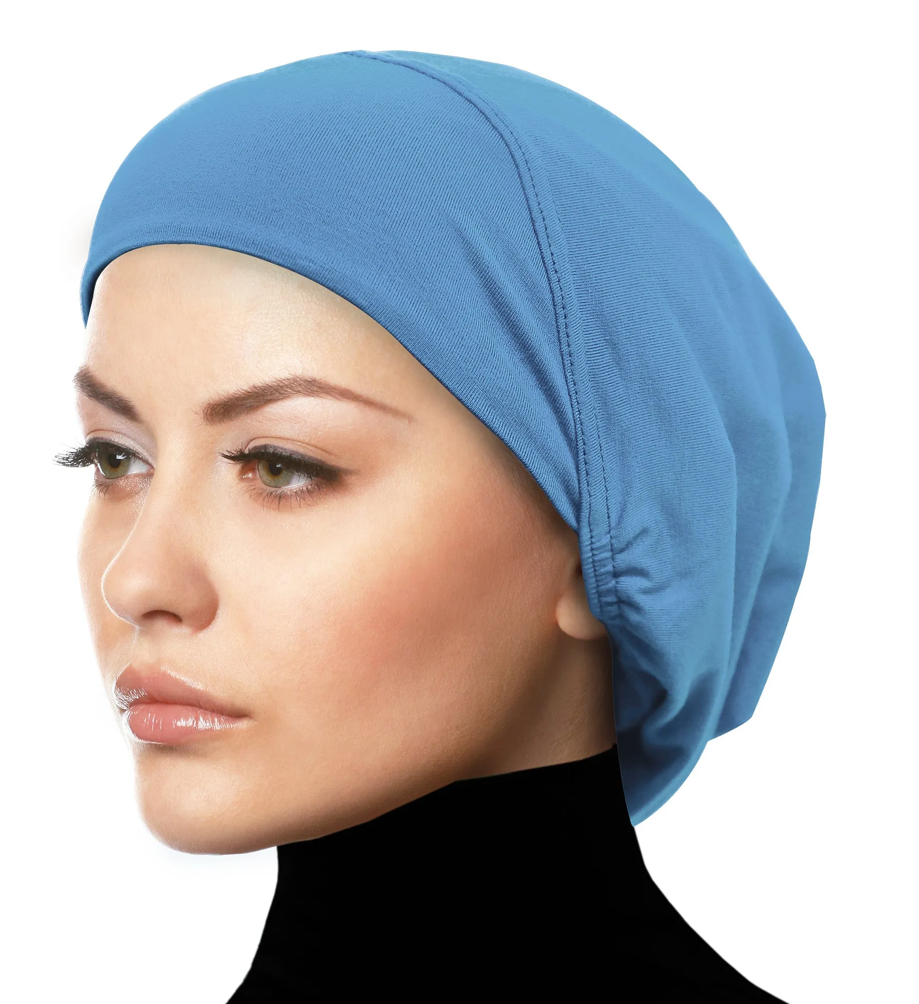 MEDIUM SIZE : Wholesale 1 Dozen Cotton Snood Hijab Caps In 10 colors CLEARANCE