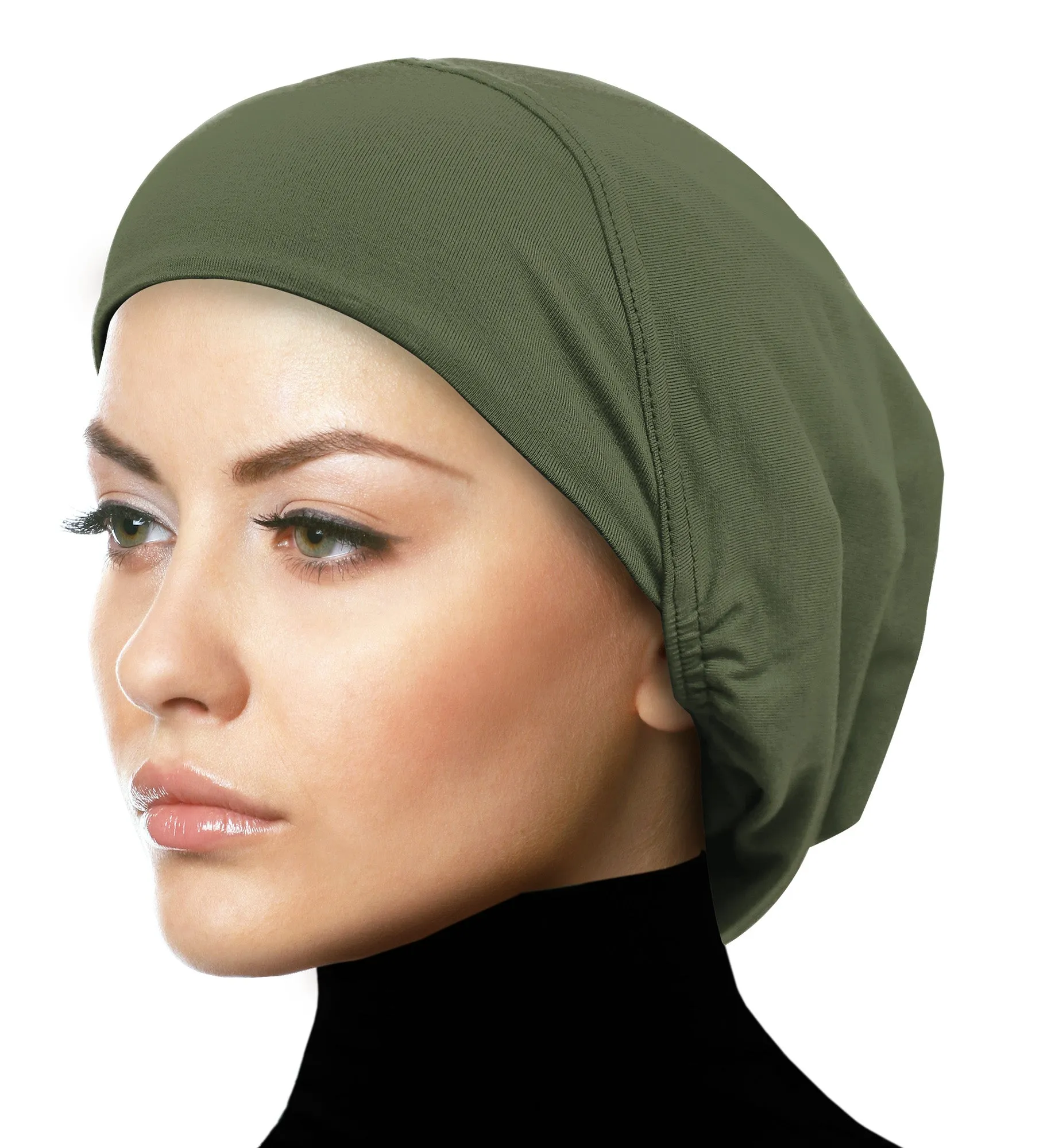 MEDIUM SIZE : Wholesale 1 Dozen Cotton Snood Hijab Caps In 10 colors CLEARANCE