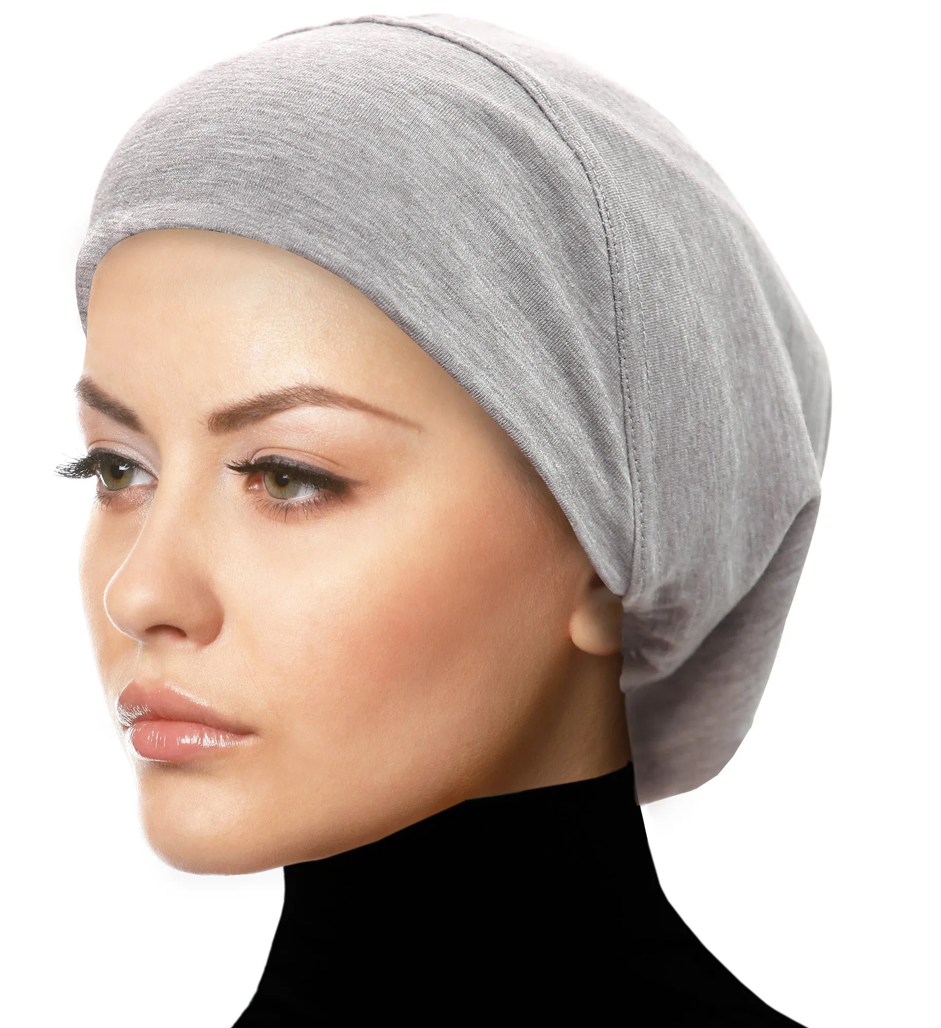 MEDIUM SIZE : Wholesale 1 Dozen Cotton Snood Hijab Caps In 10 colors CLEARANCE