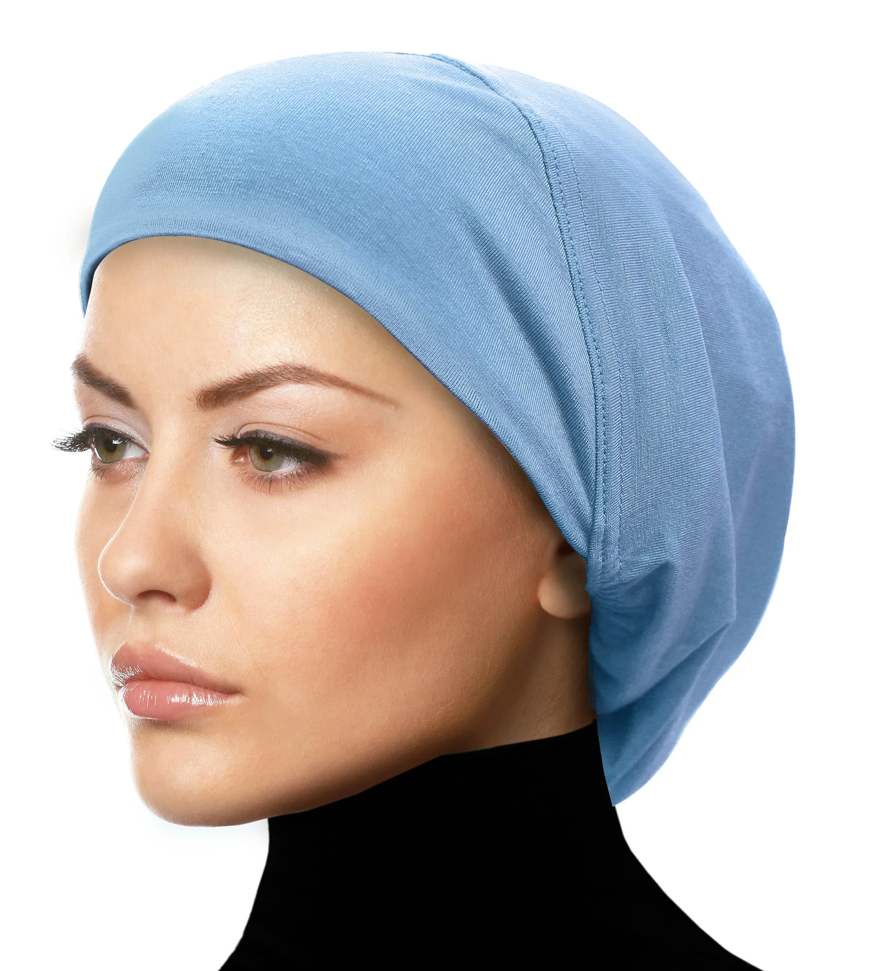 MEDIUM SIZE : Wholesale 1 Dozen Cotton Snood Hijab Caps In 10 colors CLEARANCE