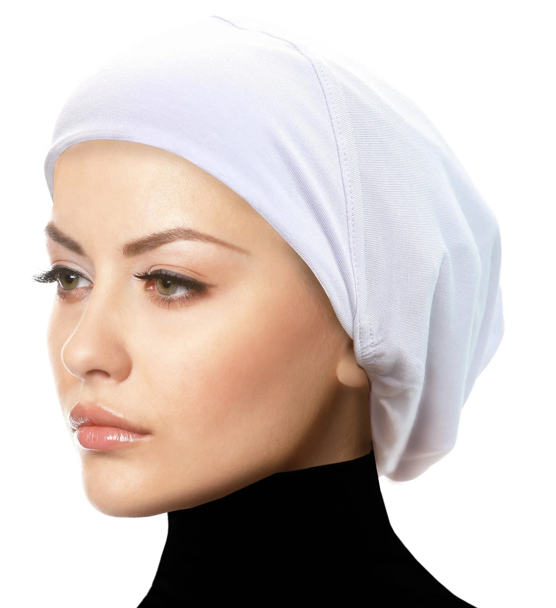 MEDIUM SIZE : Wholesale 1 Dozen Cotton Snood Hijab Caps In 10 colors CLEARANCE