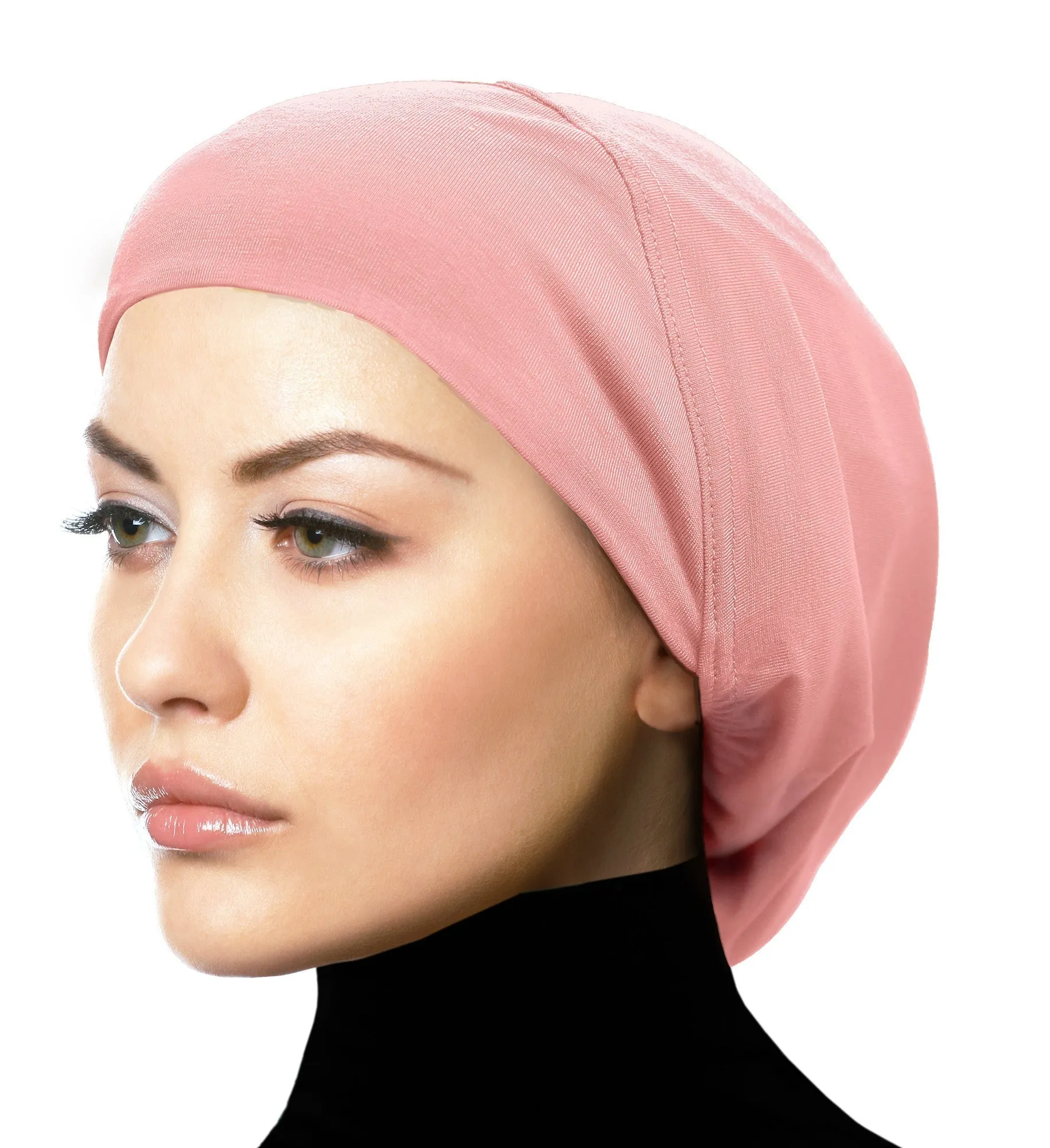 MEDIUM SIZE : Wholesale 1 Dozen Cotton Snood Hijab Caps In 10 colors CLEARANCE