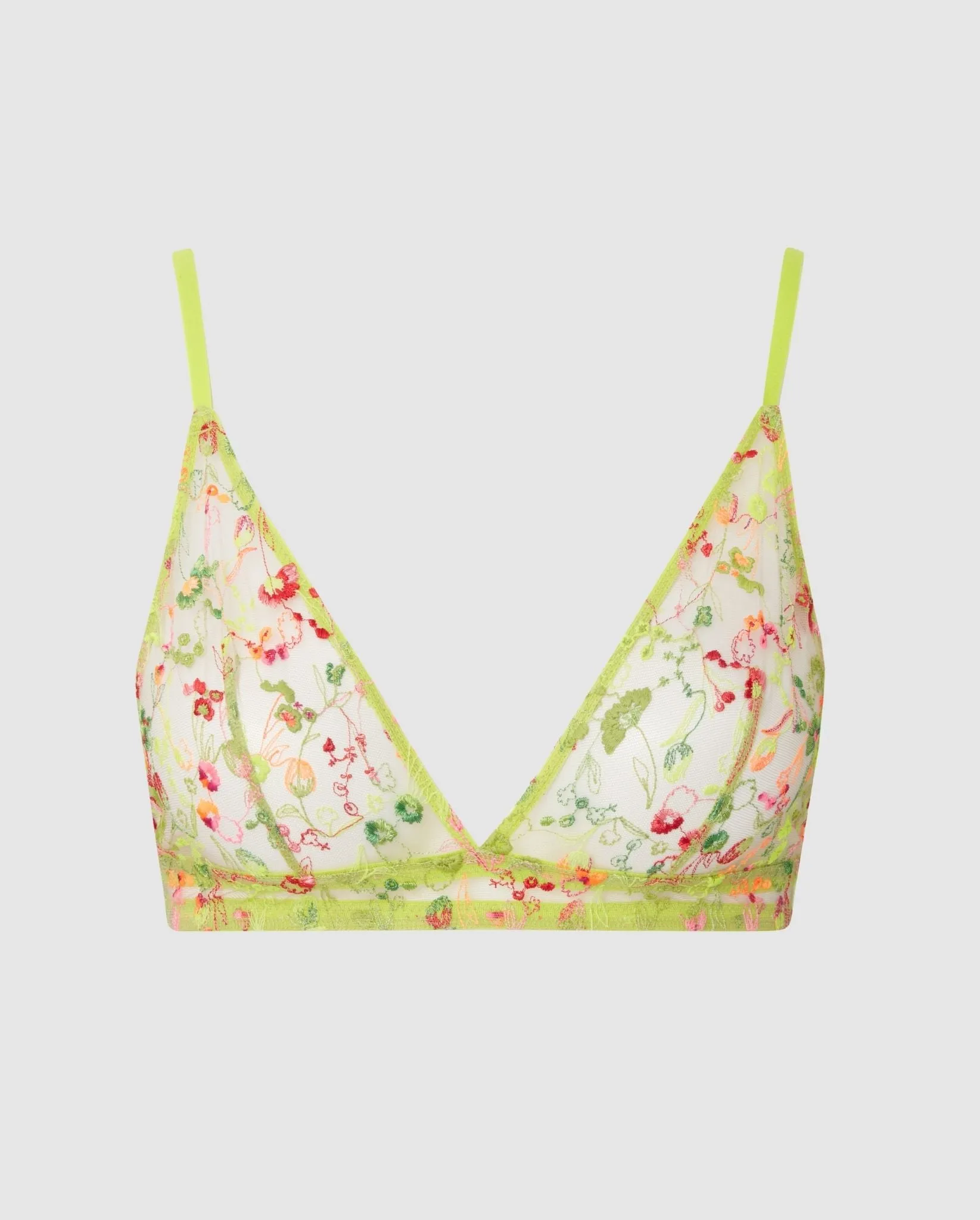 Mesh Triangle Bralette Neon Yellow