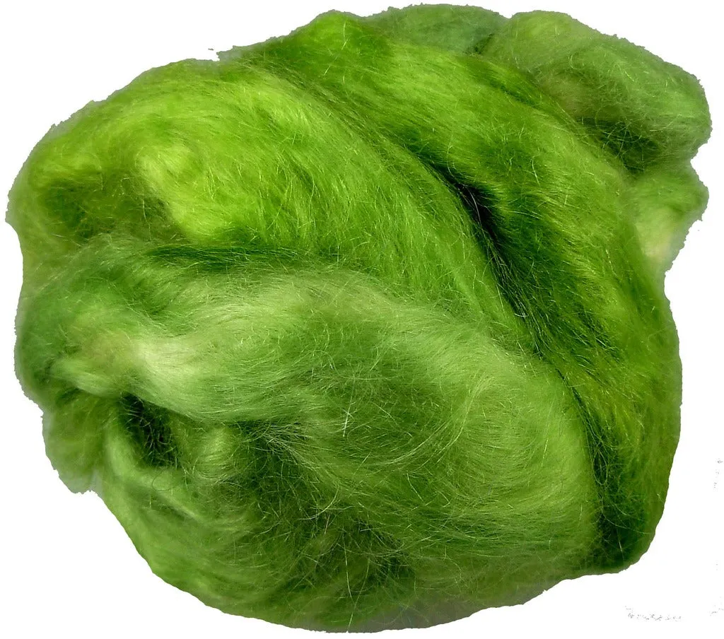 Mohair Roving, Sorta Solid Green