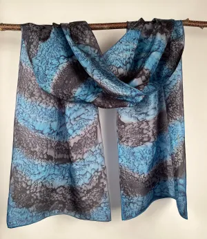 “Night Sky Mermaid" - Hand-dyed Silk Scarf - $125